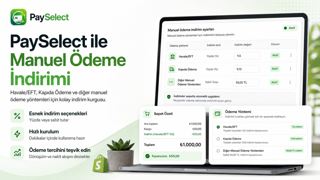 Shopify’da Havale/EFT İndirimi Nasıl Yapılır?