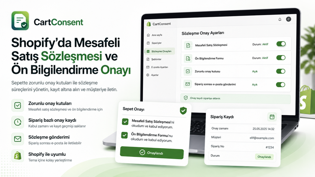 Shopify’da Mesafeli Satış Sözleşmesi ve Ön Bilgilendirme Onayı