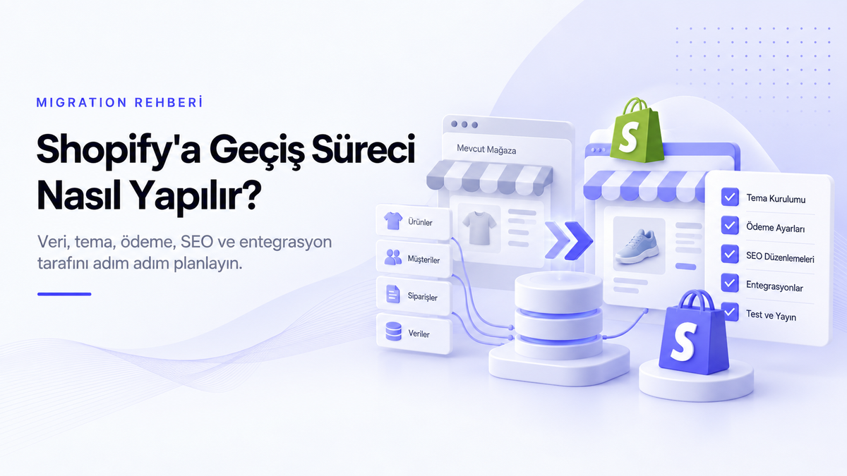 Shopify'a geçiş süreci: veri, tema, ödeme, SEO ve entegrasyon planı