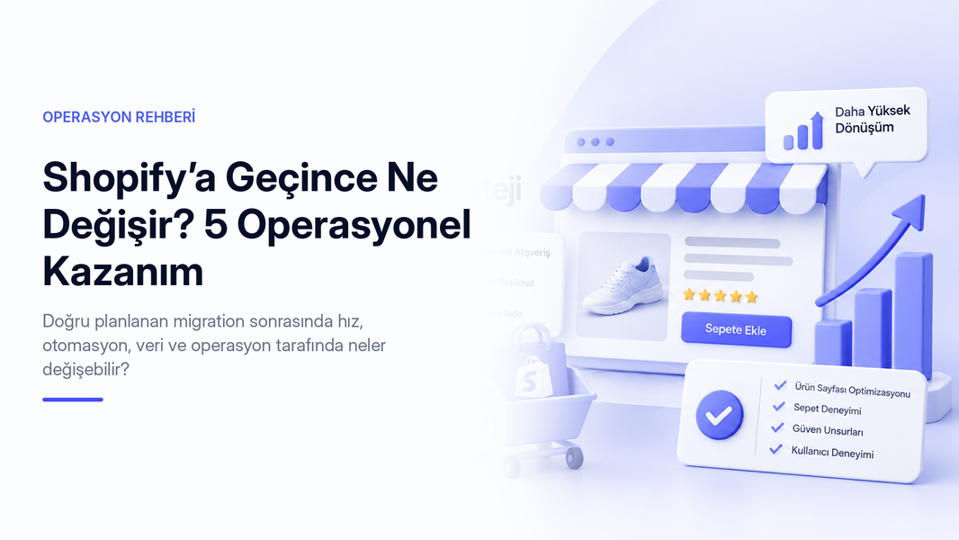 Shopify'a geçtikten sonra elde edilebilecek beş operasyonel kazanım