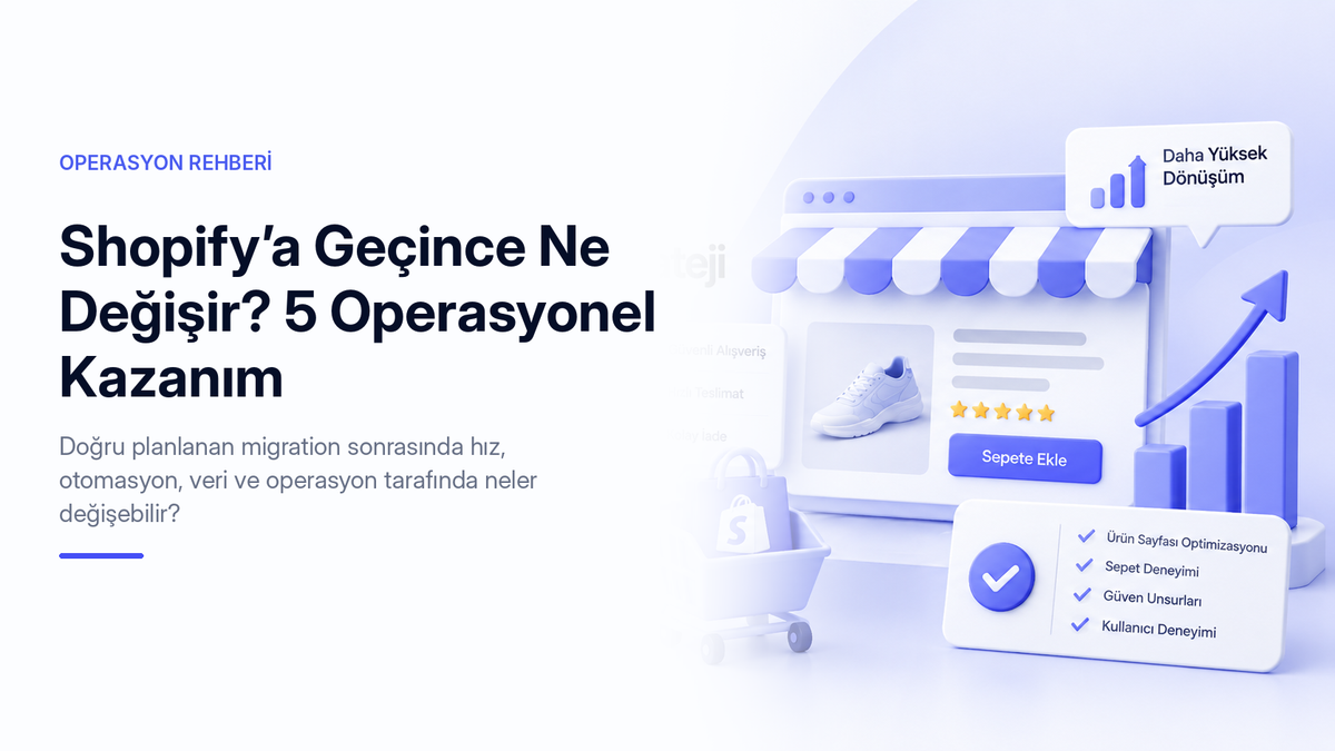 Shopify'a geçtikten sonra elde edilebilecek beş operasyonel kazanım